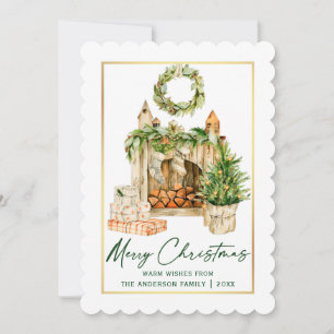 Kalligrafie-Tinte Goldrahmen Aquarell Weihnachten