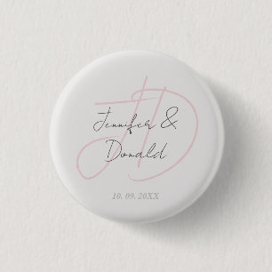 Kalligrafie-trendige klassische Schrift-Monogramm Button