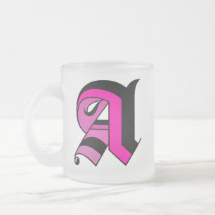 Kalligrafie Typ schwarz und rosa Erste Tasse A
