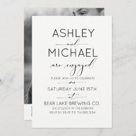 Kalligrafie Typografie QR Code Engagement Partei Einladung