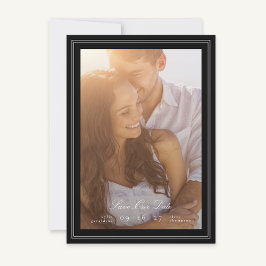 Kalligrafie und Gerahmtes klassisches Foto der Sch Save The Date