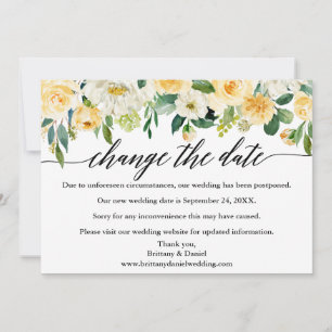 Kalligrafie verändert das Datum der gelben Blumenk Save The Date