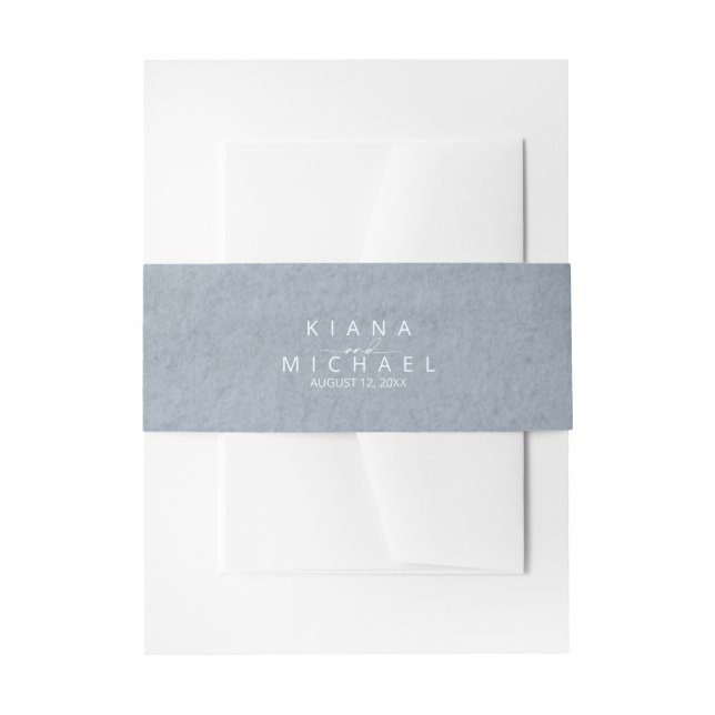 Kalligrafie Wedding Dusty Blue ID771 Einladungsbanderole (Vorderseite Beispiel)