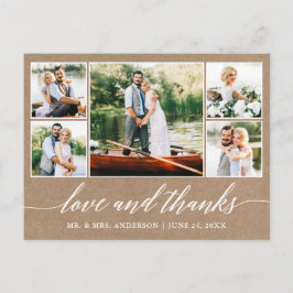 Kalligrafie Wedding Kraft 5 Foto Liebe Dank Postkarte