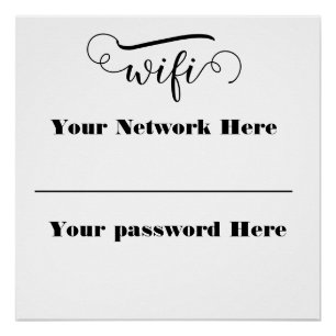 Kalligrafie-Wifi-Passwort-Podest-Schild Poster
