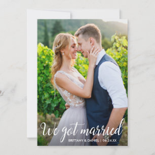 Kalligrafie Wir Got Verheiratete Hochzeitfotokarte Dankeskarte