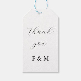 Kalligrafisch elegante, moderne Hochzeitsmonogramm Geschenkanhänger