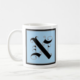Kalligrafische Hauptstadt Buchstabe N Kaffeetasse