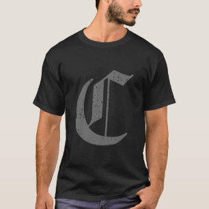 Kalligrafische Hauptstadt Letter C Grunge T-Shirt