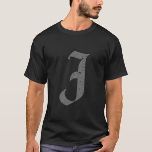 Kalligrafische Hauptstadt Letter J Grunge T-Shirt