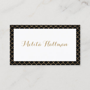 Kalligrafischer Name Art Deco Muster Visitenkarte