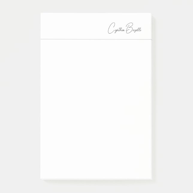 Kalligrafischer Name Minimalistisch Modernes Schli Post-it Klebezettel (Vorderseite)