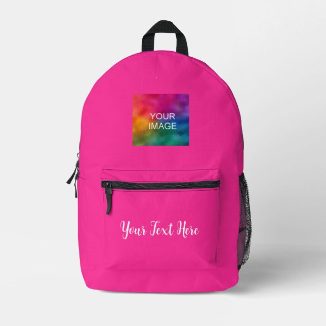 Kalligrafischer Skriptname Text Rosa Farbe Niedlic Bedruckter Rucksack (Vorderseite)