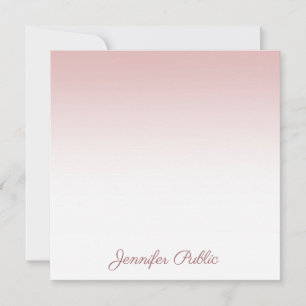 Kalligrafischer Skriptname Trendy Rose Gold Templa Mitteilungskarte