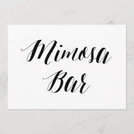 Kalligrafischer Stil "Mimosa Bar" Hochzeitszeichen Einladung
