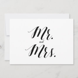Kalligrafischer Stil "Mr. and Mrs." Hochzeitszeich