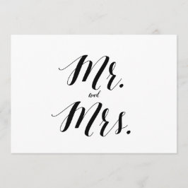 Kalligrafischer Stil "Mr. and Mrs." Hochzeitszeich