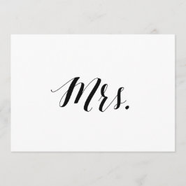 Kalligrafischer Stil "Mrs." Hochzeitsstuhluntersch Einladung