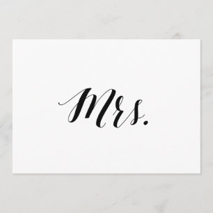 Kalligrafischer Stil "Mrs." Hochzeitsstuhluntersch Einladung