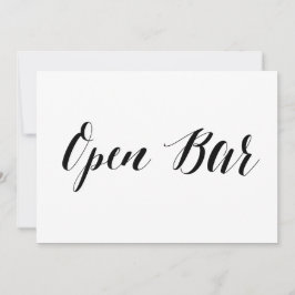 Kalligrafischer Stil "Offene Bar" Hochzeitszeichen Einladung