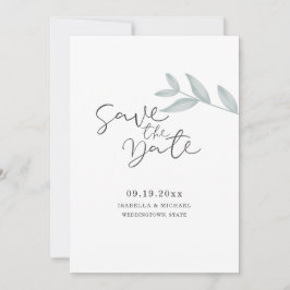 Kalligrafisches Botanisches Hochzeitsstichtum rett Save The Date