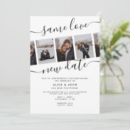Kalligrafisches Foto dieselbe Liebe Neuhochzeit Ankündigung