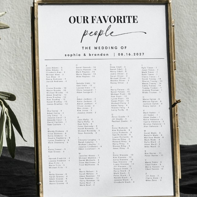 Kalligrafisches Hochzeitdiagramm Poster (Von Creator hochgeladen)