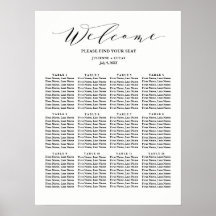 Kalligrafisches Hochzeitdiagramm | Schwarz