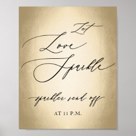 Kalligrafisches Skript Gelassen Liebe Sparkle Wedd Poster