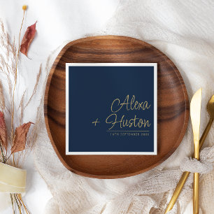 Kalligrafisches Skript Personalisierte Hochzeitssz Serviette