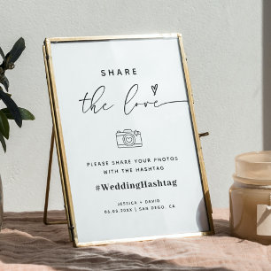 Kalligrafisches Skript teilen Sie die Liebe Weddin Poster