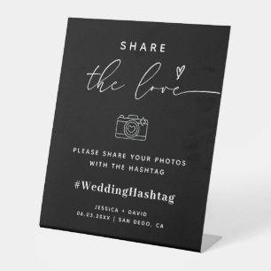 Kalligrafisches Skript teilen Sie die Liebe Weddin Sockelschild