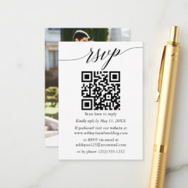 Kalligrafisches UAWG Foto Hochzeit Minimalistische Begleitkarte