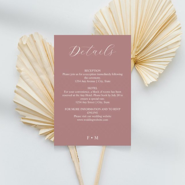 Kalligraphie der Rose Hochzeitskarte Begleitkarte (Von Creator hochgeladen)