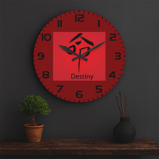 Kalligraphie des chinesischen Destiny-Symbols Große Wanduhr (Von Creator hochgeladen)