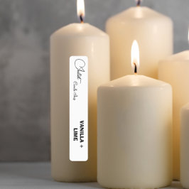 Kalligraphie-dünne schwarz-weiße Kerze-Label Etiketten