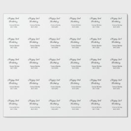 Kalligraphie einfach minimale glückliche 2. Geburt Geschenkpapier