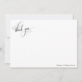Kalligraphie einfach schwarz und weiß dankeskarte