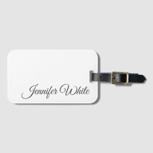 Kalligraphie Elegant Black & White Bold Retro Gepäckanhänger