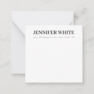 Kalligraphie Elegant Black & White Bold Retro Mitteilungskarte