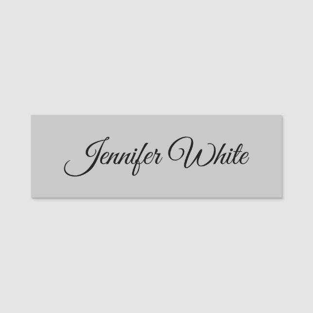 Kalligraphie Elegant Black & White Bold Retro Namensschild (Vorderseite)