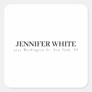 Kalligraphie Elegant Black & White Bold Retro Quadratischer Aufkleber