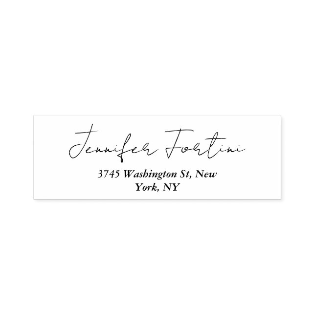 Kalligraphie Eleganto Black & White Schlicht Einfa Permastempel (Design)