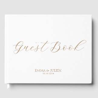 Kalligraphie Gold und weiße Hochzeitsbücher Gästebuch