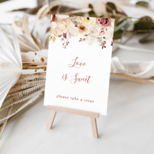 Kalligraphie Graceful Blumenblume Liebe ist süße Z Poster