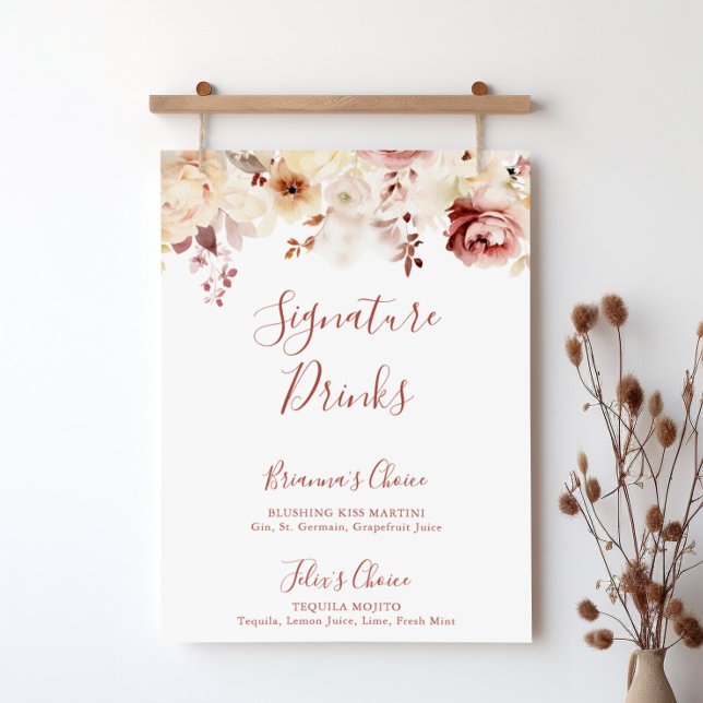 Kalligraphie Graceful Floral Signature Drinks unte Poster (Von Creator hochgeladen)