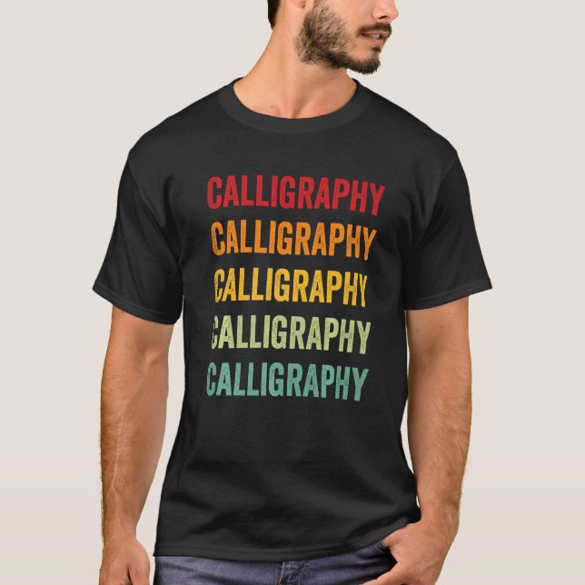 Kalligraphie Hobbyist Rainbow T-Shirt (Vorderseite)