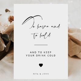 Kalligraphie Hochzeit zu haben und trinken Zeichen Poster