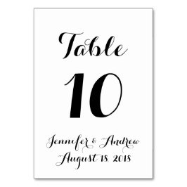Kalligraphie-Hochzeitstichtafel Tischnummer