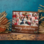 Kalligraphie Holz Print 5 Foto Weihnachten Fotoplatte<br><div class="desc">Moderne Kalligraphie Script 5 Foto Familienfoto Collage Frohe Weihnachten 8x10 Foto Plaque beinhaltet Watercolor Weihnachten Holly Berries - Rustikale Landwalddrucke</div>